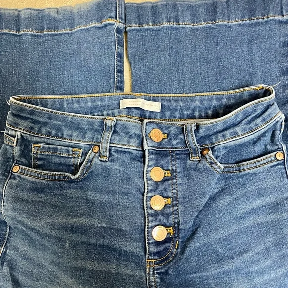 LC Lauren Conrad Dark Blue super high rise flare Jeans women’s size 6 - Picture 3 of 4
